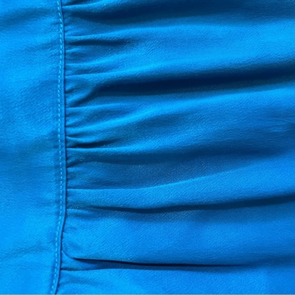 Calme’ by Johnny Was NWT Tiered Mandarin Collar Dress in Peacock Blue, Size M - Picture 10 of 12